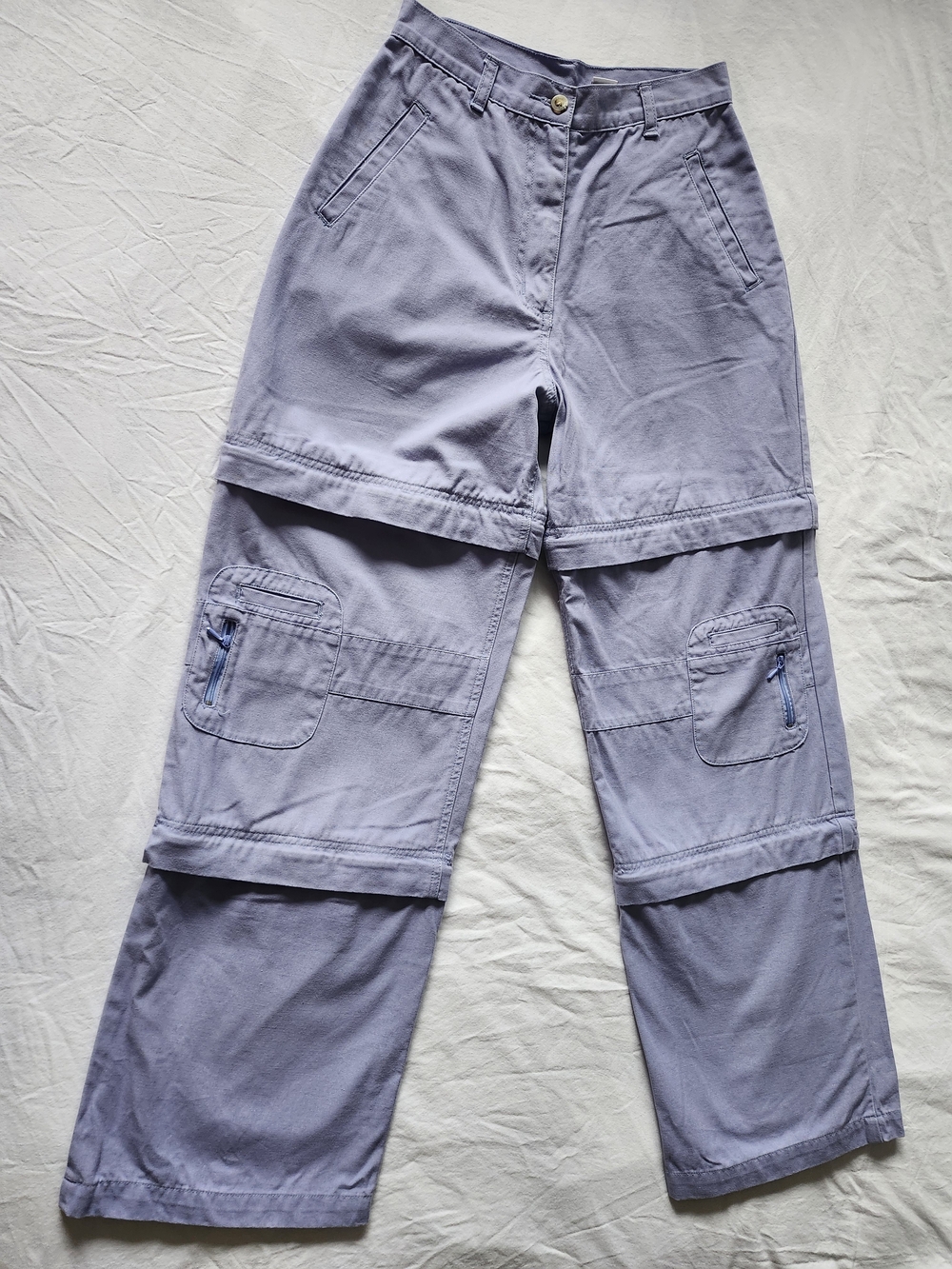 Vintage Convertible Zip Off Cargo Trousers in Lavender